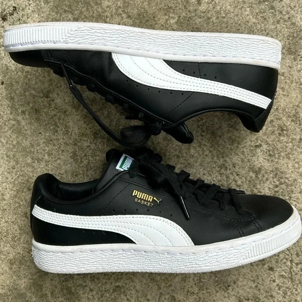 Puma Basket Classic 21Jr Black & White, size 37 (youth size 5) - Picture 3 of 10